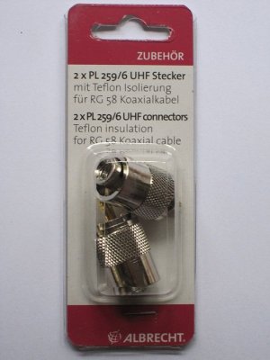 Albrecht 2xPL259 6mm för RG-58 kabel